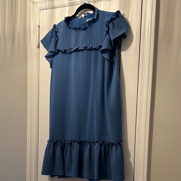 CeCe Blue Ruffle Mini Dress - Picture 1 of 3